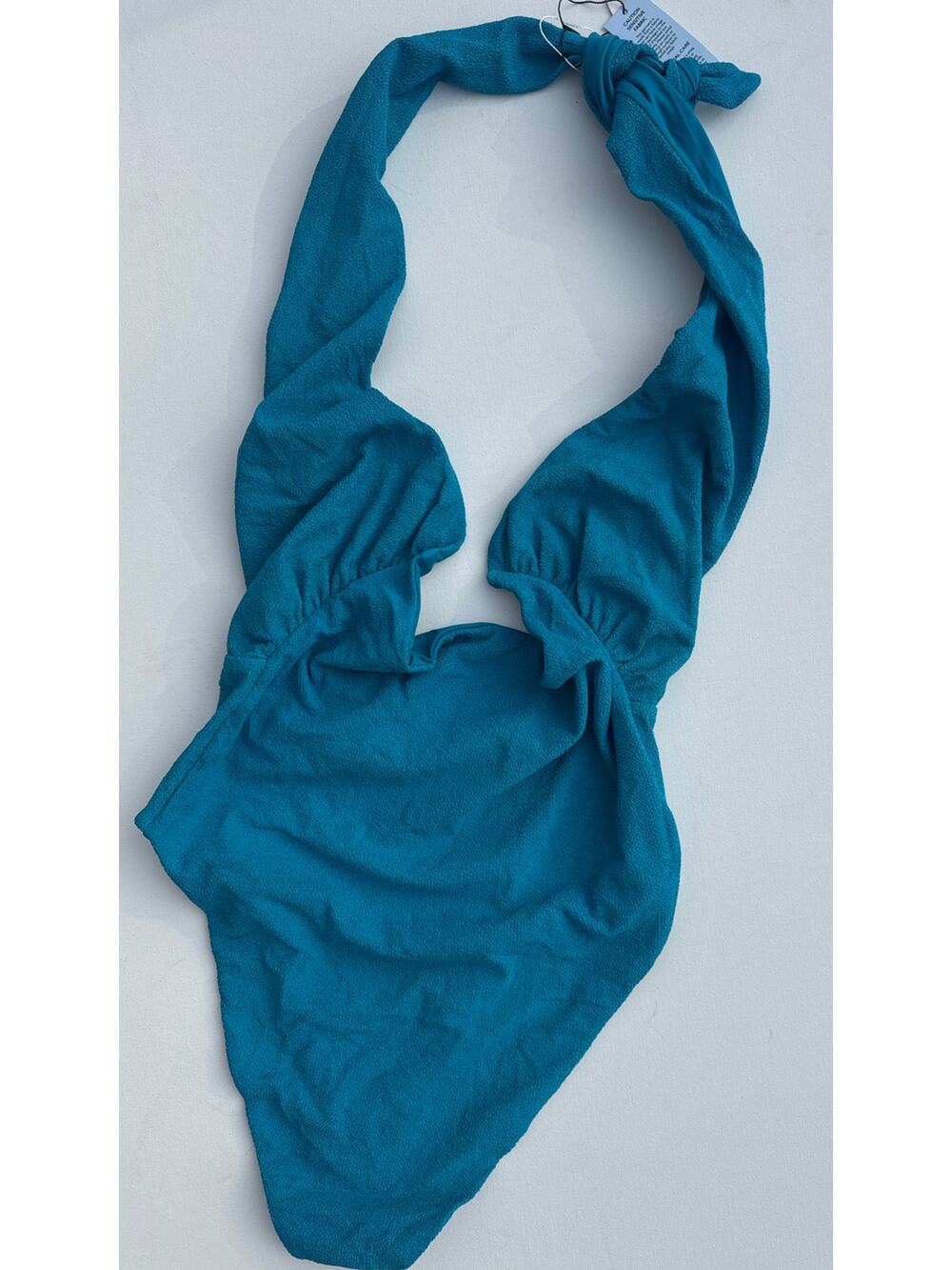 JMP The Label Santorini Halter One-Piece Swimsuit, Teal – Large